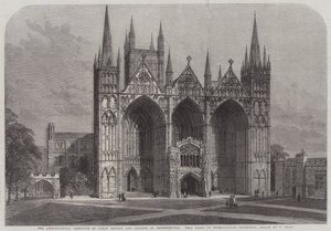 Het Archeologisch Instituut van Groot-Brittannië en Ierland in Peterborough, Westfront van de Kathedraal van Peterborough